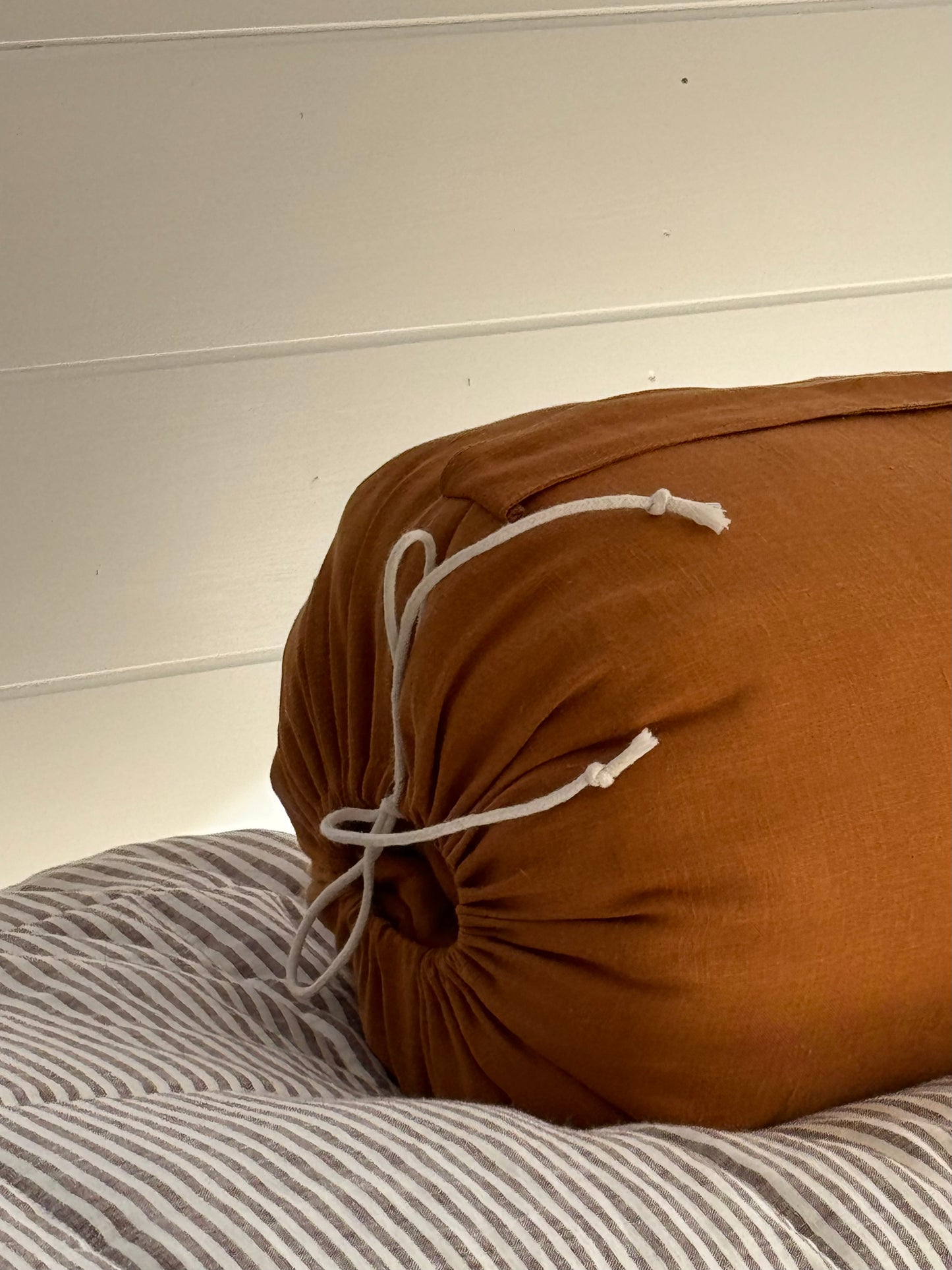 Linen sleeping bag - Terracotta & Burnt Orange