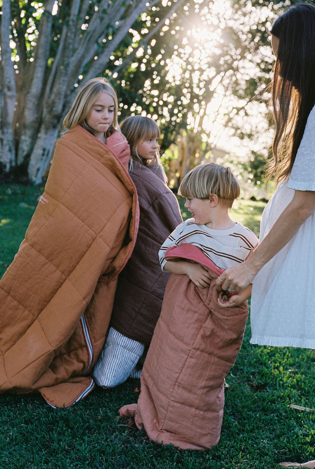 The MINI sleeping bag - Terracotta & Rose