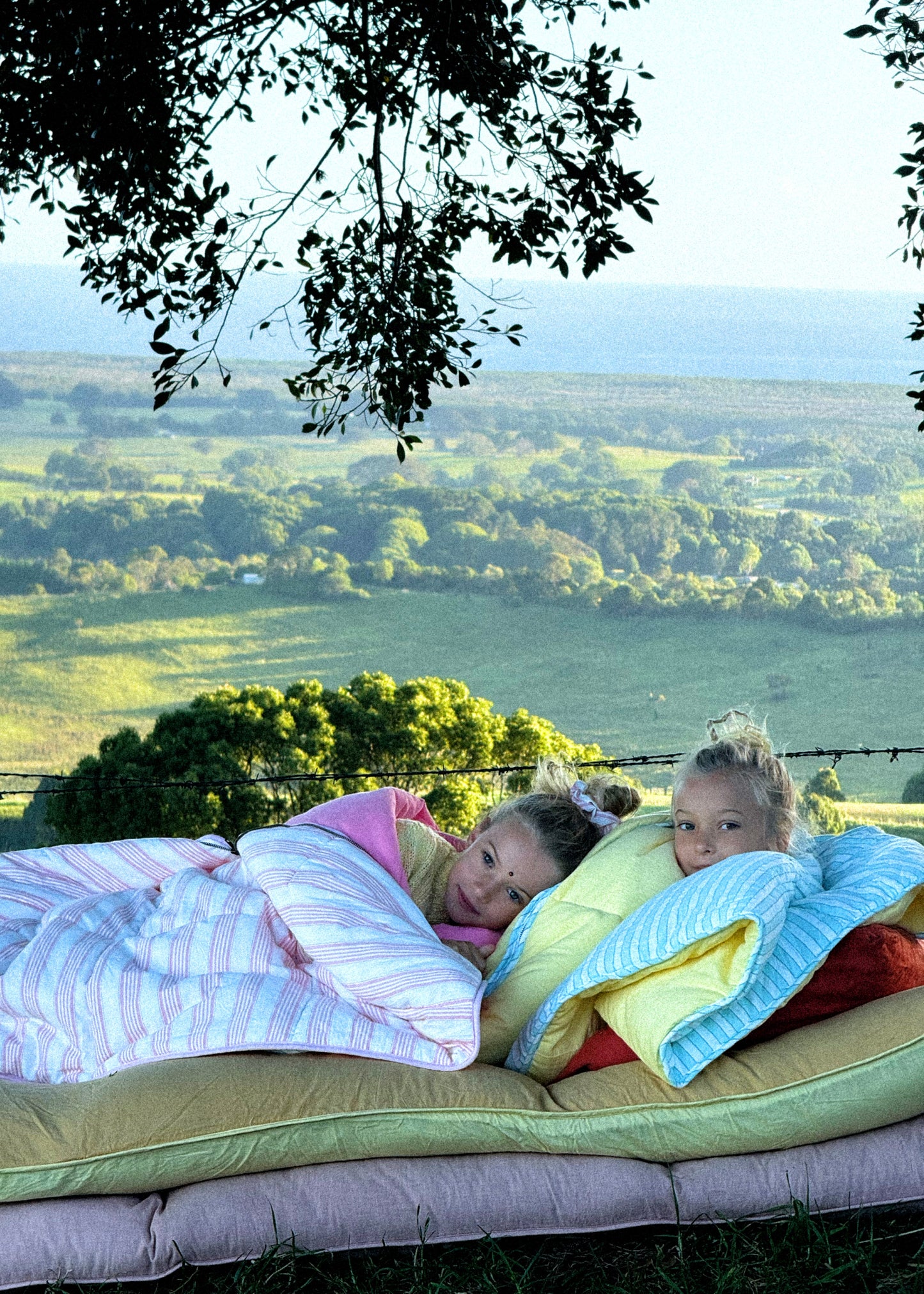 Lemon & blue stripe Sleeping Bag
