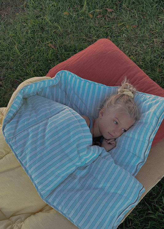 Lemon & blue stripe Sleeping Bag