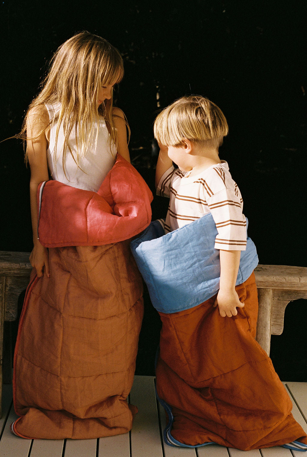 The MINI sleeping bag - Terracotta & Rose