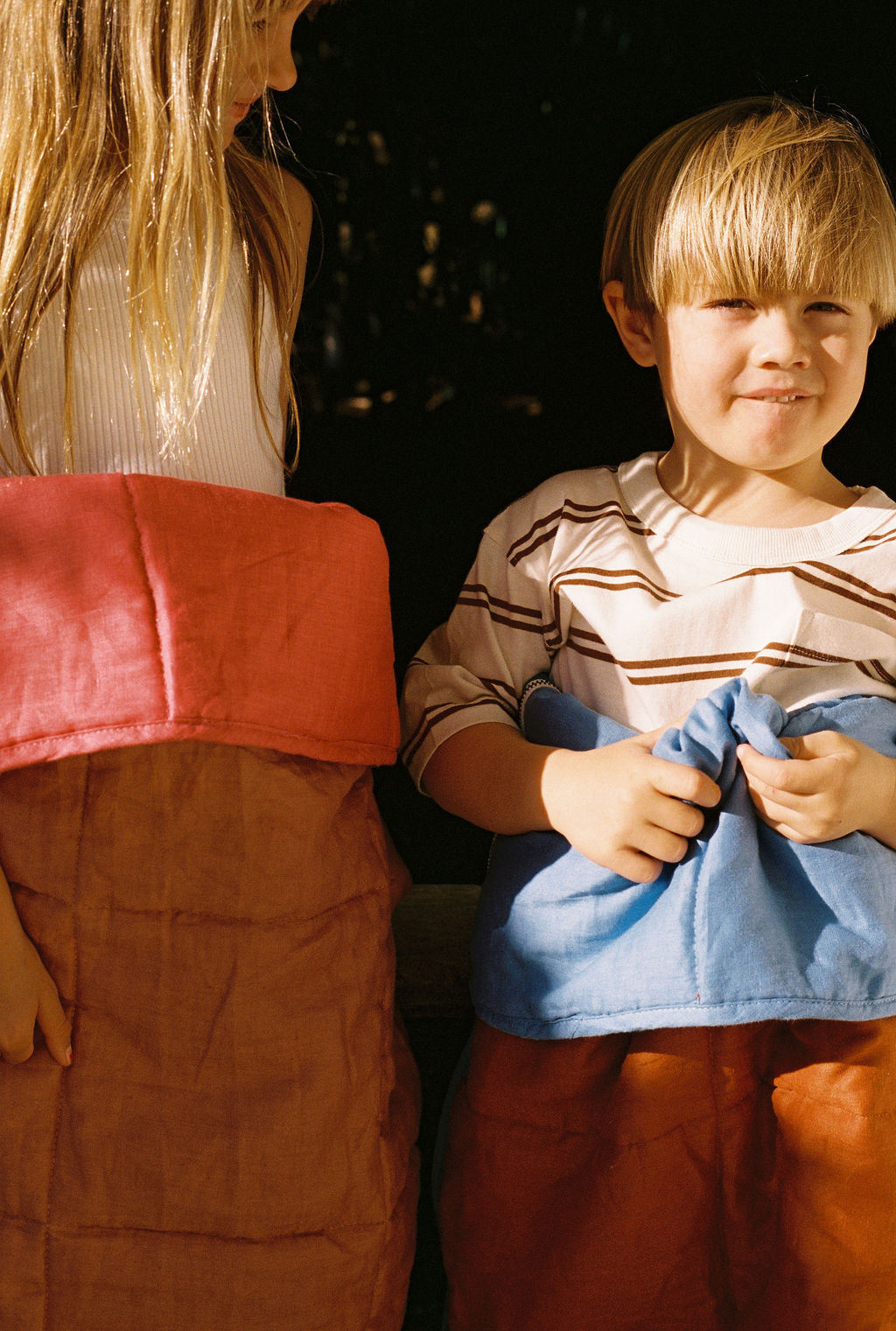 The MINI sleeping bag - Burnt Orange & Blue